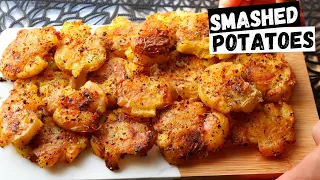 The Crispy SMASHED Potatoes Recipe that you NEED to Try! - Easy Garlic & Herb Smashed Potatoes