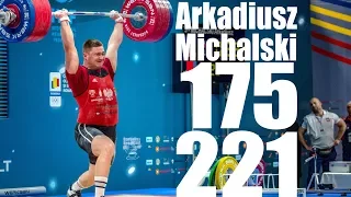 Arkadiusz Michalski (105kg Poland) 175kg Snatch 221kg Clean and Jerk - 2018 European Champion