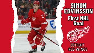 Simon Edvinsson #3 (Detroit Red Wings) first NHL goal Mar 23, 2023