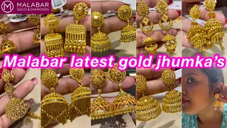 Malabar latest 22kt pure yellow gold jhumka’s | Gold Jhumka collections | Swati nag | Earrings