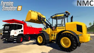 Farming Simulator 19 - NMC WHEEL LOADER Loads Sand Into Dump Trucks