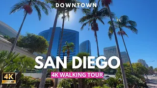 [4K]🇺🇸 WALKING Tour [FULL VERSION] Downtown SAN DIEGO, California, ❤️ virtual tour travel guide 🚶‍♂️