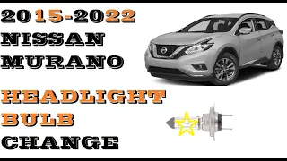 Nissan Murano Headlight bulb Replacement 2015-2022