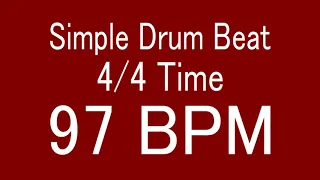 97 BPM 4/4 TIME SIMPLE STRAIGHT DRUM BEAT FOR TRAINING MUSICAL INSTRUMENT / 楽器練習用ドラム