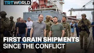 Zelenskyy visits Odessa port ahead of first grain shipments
