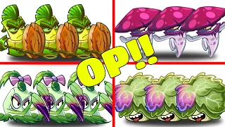 PvZ 2 4 Super Team Plants Vs Team Zombies - Bamboo Spartan Vs Night Cap Vs Porka Vs Headbutter