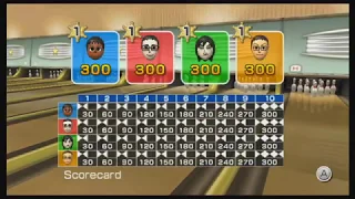 Wii Sports - Bowling  (4 Players: All Perfect Games!)