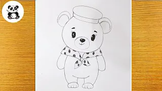 How to draw cute animal | teddy bear pencil sketch@TaposhiartsAcademy