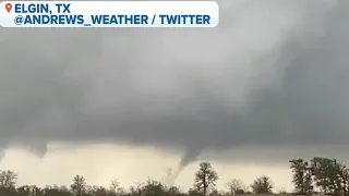 Debris, Tree Limbs Down, Houses Damaged In Elgin, Texas From Tornado