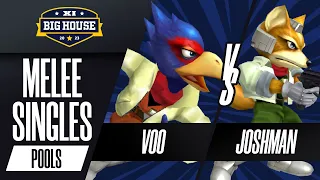 Voo (Falco) vs Joshman (Fox) - Melee Singles Pools - The Big House 11