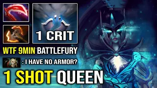 WTF 9Min Battle Fury Instant 1 Shot Queen with -21 Armor Reduct Phantom Assassin Dota 2