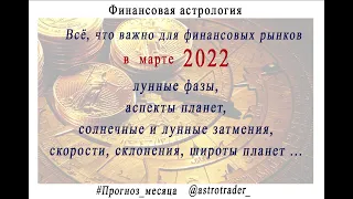 Финансовая астрология. Прогноз на март 2022 @AstroTrader_