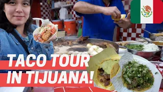 Mexican Street Food 🇲🇽!! ULTIMATE TACOS TOUR 🌮  in Tijuana, Mexico! We go to 5 different Taco Stands