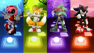 Amy exe Sonic 🆚 Tails Sonic 🆚 Green Sonic 🆚 Shadow Sonic | Tiles Hop EDM Rush