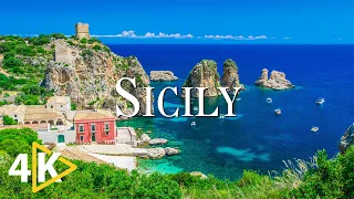 FLYING OVER SICILY (4K UHD) - Calming Music Along With Beautiful Nature Videos - 4K Video Ultra HD