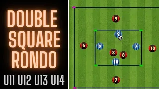 Double Square Rondo | Passing & Possession | U11 U12 U13 U14 | Soccer/Football