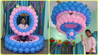 Video no. 27: Two layer balloon jhoomar with a centerpiece | easy decoration ideas at home