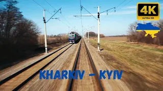 Kharkiv - Kyiv Intercity Train Ride with Full Route Commentary by Train Drivers (4K Front View)