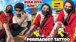 Permanent Tattoo of my name on her hand😍 | Cute girl ne diya Surprise❤️ | Zeenat ne Rula diya mujhe😭