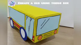 Create a Bus Using Tissue Box 🚌- Recycling