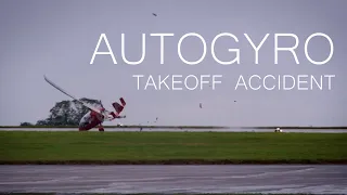 Gyrocopter crashes on takeoff