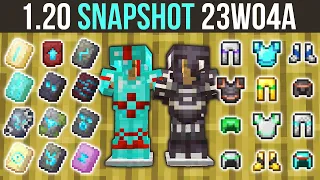 Minecraft 1.20 Snapshot 23W04A - Over 600 Armor Trims