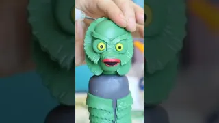 Making THE CREATURE FROM THE BLACK LAGOON with Polymer Clay 💚 #halloween #polymerclay #sculpture