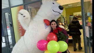 Белый медведь из Москвы будет приятным подарком на 8 марта!