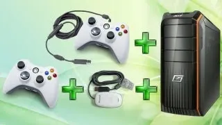 Как подключить проводной и беспроводной джойстики Xbox 360 к ПК.