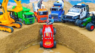 Collection funny videos toy bridge construction vehicles | Coco car win