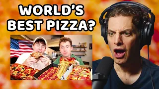 American Reacts to Brits Try Detroit Pizza For The First Time