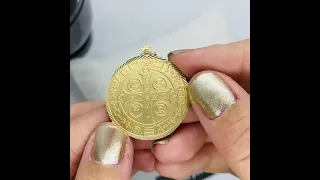 14K Gold Saint Benedict Medal Pendant