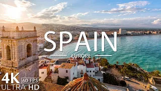 FLYING OVER SPAIN (4K Video UHD) - Calming Piano Music With Beautiful Nature Video For Relaxation