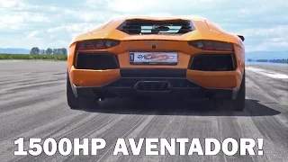 1500HP TWIN TURBO GAD MOTORS Lamborghini Aventador 1/2 Mile @ 324km/h