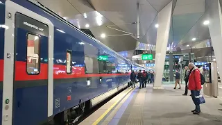 ÖBB Nightjet der Neuen Generation - Einfahrt Wien Hauptbahnhof - Erster Zug nach Hamburg