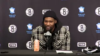 Kevin Durant on dropping 53 points on Knicks, Kyrie being able to sit but not play in Brooklyn