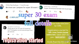 super 30, CSRL//all india//registration started// for engineering and medical