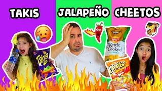 LAST TO STOP EATING SPICY CHIPS WINS MYSTERY PRIZE  w/o DAD!!!