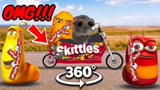 360º VR Skittles meme Sad Hamster and Red larva| Bandito