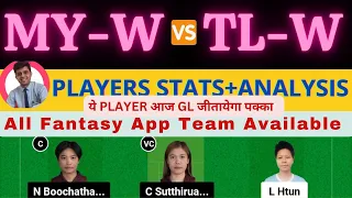 MY-W VS TL-W | MY-W VS TL-W DREAM11 TEAM PREDICTION | MY-W VS TL-W DREAM11 #t20 #dream11prediction