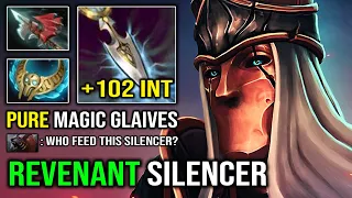 WTF +102 Perma INT Revenant's Brooch Silencer with Pure Magical DMG Crazy Shard Glaives Dota 2