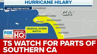 Tropical Storm Watch Issued For Portions Of Southern California As Hilary Remains Category 4 Storm