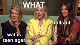 oceans 8 cast chaotic interviews edited || wtfdumbo