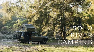 SOLO 4x4 Riverside Camping [ASMR, relaxing, no talking]