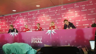 Alena Kostornaia, Alexandra Trusova, Anna Shcherbakova, Press Conference Grand Prix 2019 - 2020