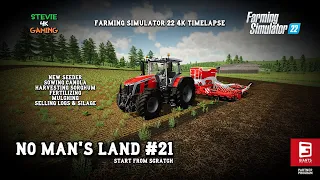 No Man's Land/#21/New Seeder/Sowing Canola/Sorghum Harvest/Fertilizing/Mulching/FS22 4k Timelapse