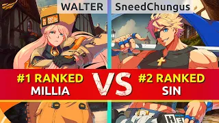 GGST ▰ WALTER (#1 Ranked Millia) vs SneedChungus (#2 Ranked Sin). High Level Gameplay