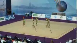 Italy 2 ribbons+3 balls. RG WC Saint Petersburg 2013