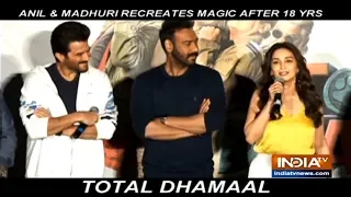 Ajay Devgn, Anil Kapoor, Madhuri Dixit and Arshad Warsi launch the trailer of Total Dhamaal