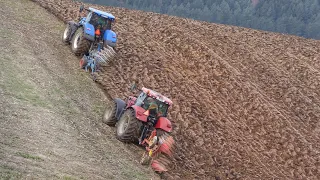 Extreme hill PLOWING 2020 New Holland T7.290 & Case Puma 210